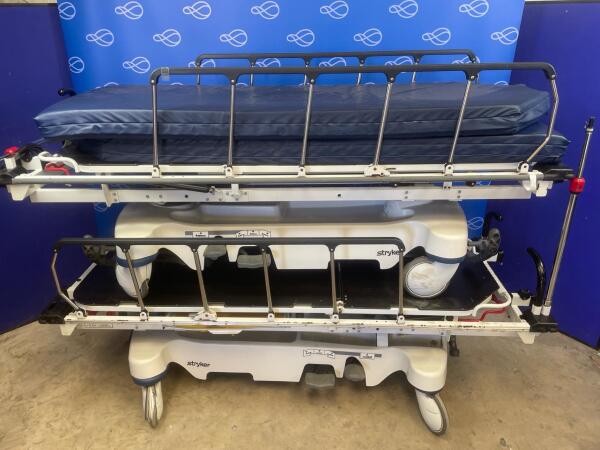 2 x Stryker 1037 Stretcher Trolleys