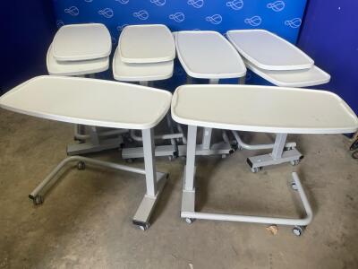 10 x Teal Overbed Tables