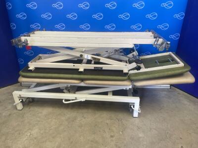 1 x Rehab Products 2-Section & 1 x Unbranded 3-Section Hydraulic Patient Couches