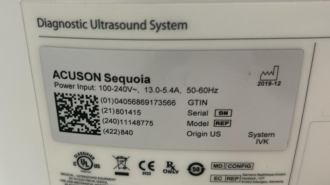 Siemens Healthineers Acuson Sequoia Ultrasound System - NO HDD - 12