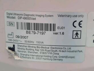 Mindray DP-6600 Vet Portable Veterinary Ultrasound - 6