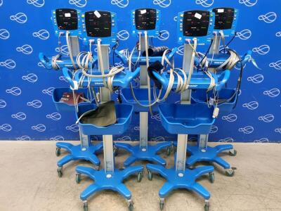 5 x GE Carescape Dinamap V100 Vital Signs Monitor on Rollstand