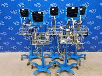 5 x GE Carescape Dinamap V100 Vital Signs Monitor on Rollstand