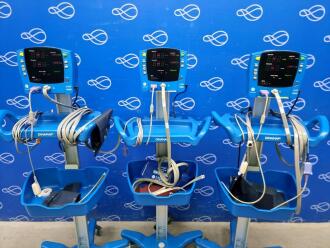 3 x GE Carescape V100 Dinamap Vital Signs Monitor on Rollstand