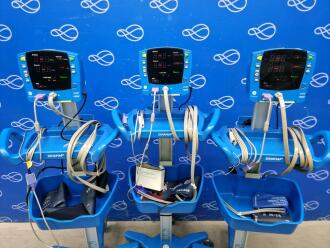 3 x GE Carescape V100 Dinamap Vital Signs Monitor on Rollstand