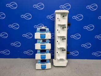 4 x Fresenius Kabi Volumat MC Agilia Infusion Pump and Fresenius Kabi Link Agilia Pump Rack