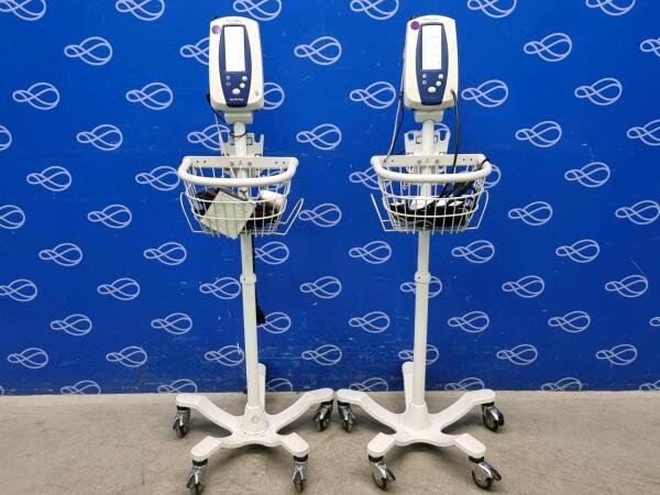 2 x Welch Allyn Spot Vital Signs Monitor on Rollstand