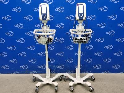 2 x Welch Allyn Spot Vital Signs Monitor on Rollstand