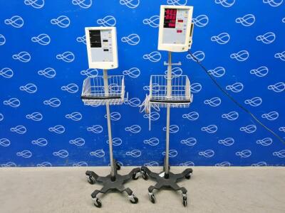2 x Datascope Accutorr Plus Vital Signs Monitor on Rollstand