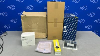 6 x Boxes iTero Element Scanner Sleeves, 2 Boxes Sterile NPU Filling Tubes, Sartorius Proline Plus Mechanical Pipette, 2 Boxes Qiagen Wide-Bore Filler Tips
