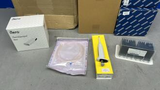 6 x Boxes iTero Element Scanner Sleeves, 2 Boxes Sterile NPU Filling Tubes, Sartorius Proline Plus Mechanical Pipette, 2 Boxes Qiagen Wide-Bore Filler Tips - 2