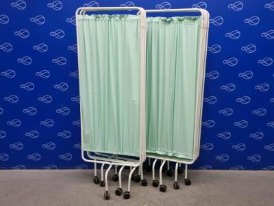 2 x Sidhil Mobile Four Panel Medical Privacy Screen