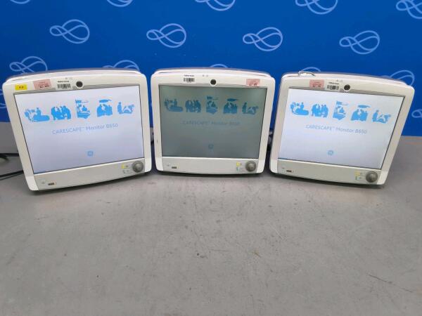 3 x GE Carescope B650 Patient Monitors