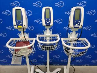 1 x Welch Allyn 42M0B Spot Vital Signs Monitor & 2 x Welch Allyn 42N0B Spot Vital Signs Monitor on 3 x Rollstand
