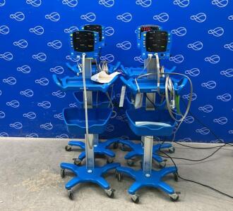 4 x GE Carescape Dinamap V100 Vital Signs Monitors on Rollstands