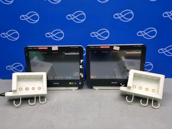 2 x Philips Intellivue MX700 Patient Monitor, 2 x Philips FMS-4 Module Rack
