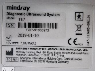 Mindray TE 7 Portable Ultrasound on Trolley - No HDD - 5