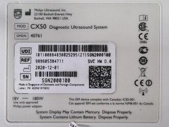 Philips CX50 Portable Ultrasound on Philips CX Trolley - No HDD - 7