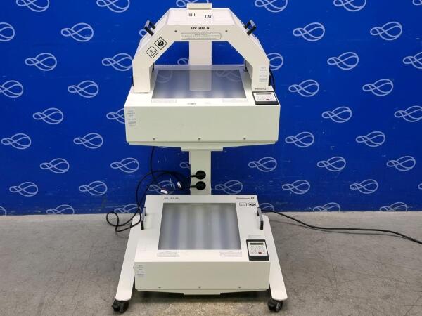 2 x Waldmann UV 181 AL Light Therapy Unit and Waldmann UV 200 AL on Trolley
