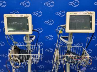 2 x Welch Allyn ProPaq cs Vital Signs Monitor on Rollstand - 2