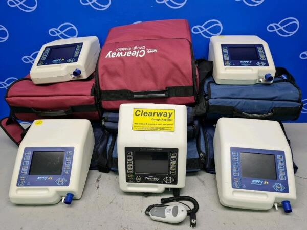 3 x Nippy Clearway Cough Assistor and 9 x Nippy 3+ Ventilator