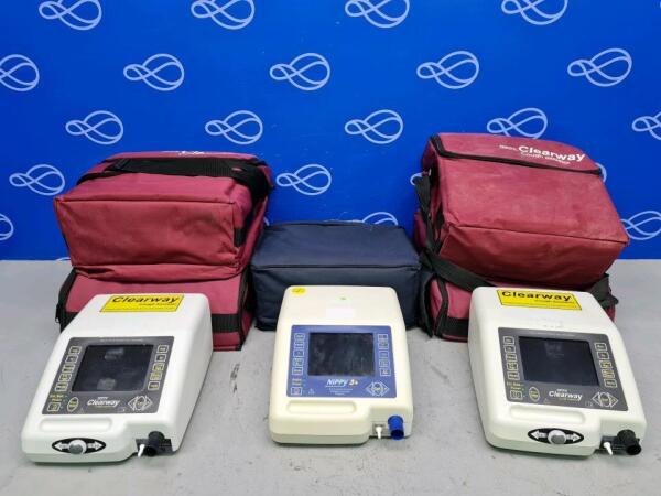 6 x Nippy Clearway Cough Assistor and 2 x Nippy 3+ Ventilator