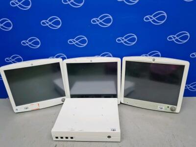 3 x GE D19KT Display Monitor and 1 x GE C1-CPU Carescape Patient Monitor