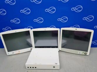 3 x GE D19KT Display Monitor and 1 x GE C1-CPU Carescape Patient Monitor