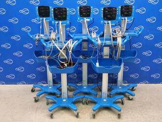 5 x GE Carescape V100 Dinamap Vital Signs Monitor on Rollstand