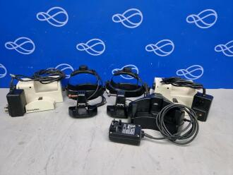 2 x Welch Allyn Indirect Ophthalmoscope with Charging Cradle and PSU, 1 x Keeler Charging Cradle and PSU for Indirect Ophthalmoscope