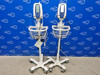 1 x Welch Allyn 42N0B and 1 x 42NTB Spot Vital Signs Monitor on Rollstand