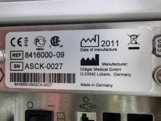 Draeger Evita Infinity V500 Ventilator with Infinity C500 Monitor on Trolley - 6