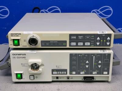 Olympus Evis CV-240 Video Processor and Olympus Evis CLV-U40 Light Source