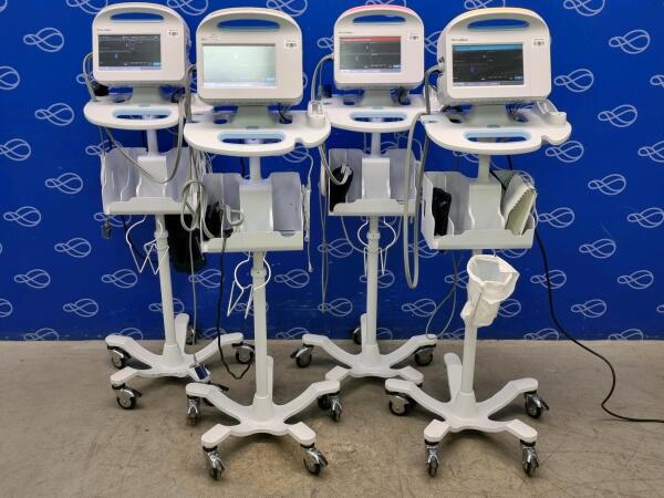 4 x Welch Allyn Connex Series 6000 Vital Signs Monitor on Rollstand