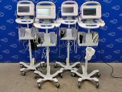 4 x Welch Allyn Connex Series 6000 Vital Signs Monitor on Rollstand