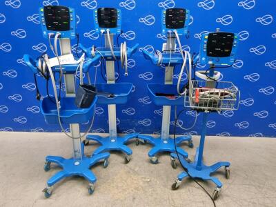 4 x GE Carescape V100 Dinamap Vital Signs Monitor on Rollstand