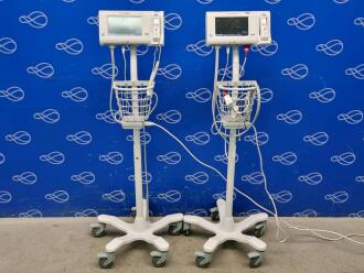 2 x Welch Allyn Connex Spot Monitor on Rollstand