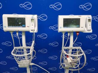 2 x Welch Allyn Connex Spot Monitor on Rollstand - 2