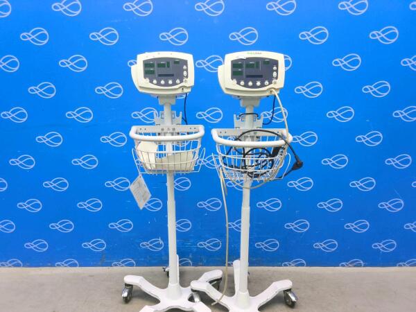 2 x Welch Allyn 53N00 Patient Monitor on Rollstand