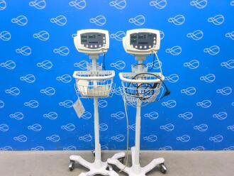2 x Welch Allyn 53N00 Patient Monitor on Rollstand