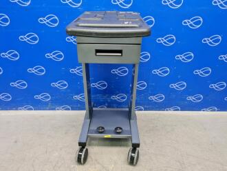 Unbranded Equipment Trolley with Integrated Middle Drawer and Open Lower Shelf