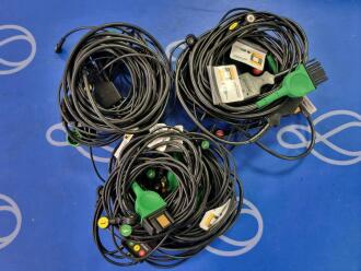 8 x Physio Control Lifepak 1000 3-Lead ECG Cable and 2 x Physio Control Lifepak 20e 3-Lead ECG Cable