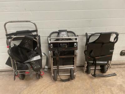2 x Ferno Compact Evacuation Chairs & 1 x Ferno Compact 2 Track Evacuation Chair (chair only - no track)