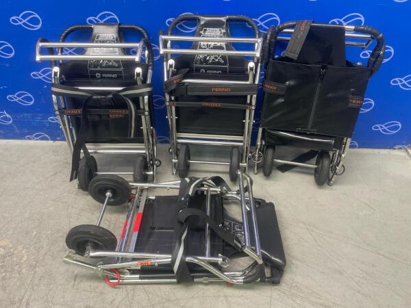 3 x Ferno Compact Evacuation Chairs & 1 x Ferno Compact 2 Track Evacuation Chair (chair only - no track)