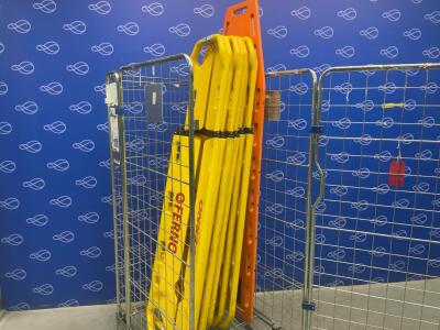 6 x Ferno Plastic Scoop Stretchers & 1 x DynaMed Spinal Board