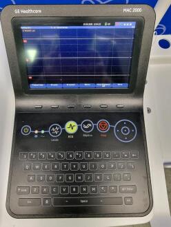 GE MAC 2000 ECG Recorder on Rollstand - 2