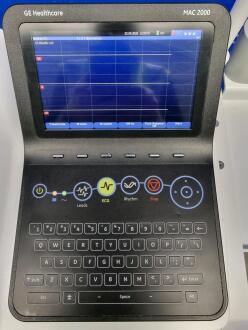 GE MAC 2000 ECG Recorder on Rollstand - 2