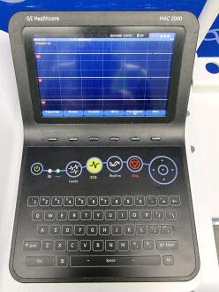 GE MAC 2000 ECG Recorder on Rollstand - 2