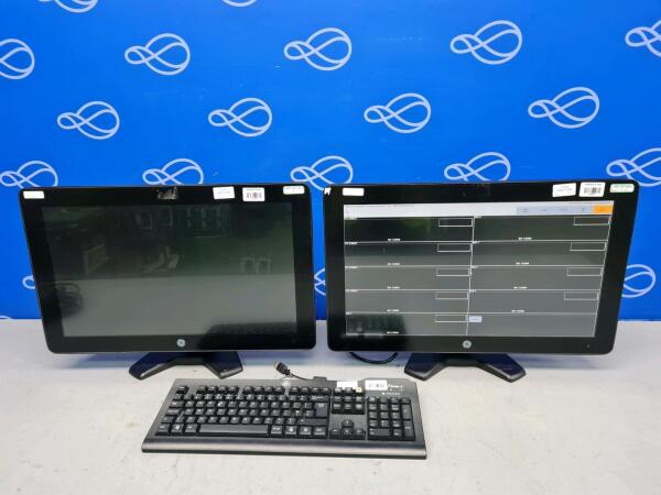 2 x GE Carescape MAI700 Central Station Monitor and 1 x GE Seal Shield Keyboard