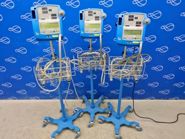 3 x GE Dinamap PRO 400V2 Vital Signs Monitor on Rollstand